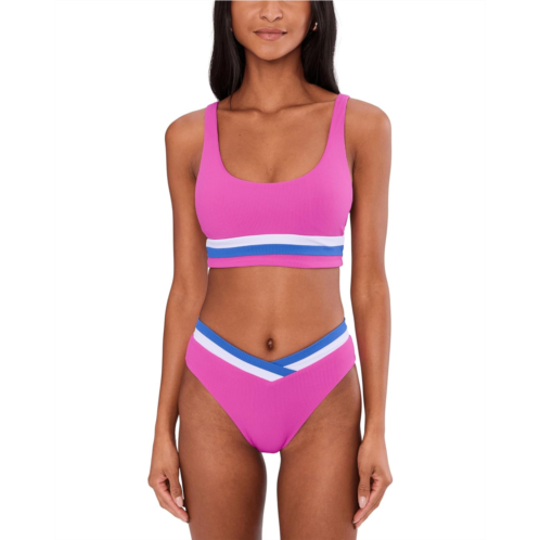 Womens BECCA Coast Line Rib Rory Color Block Sport Bra