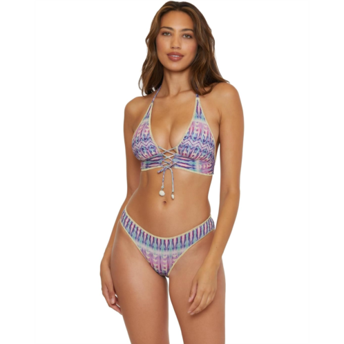 Womens BECCA Tulum Mira Metallic Corset Front Halter