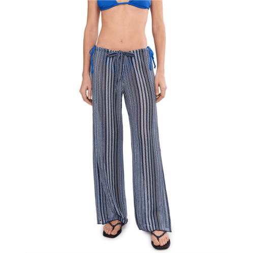 Womens BECCA Seaside Crochet Knit Split Leg Pants