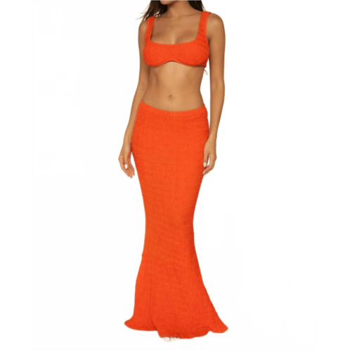 Montce natalia maxi skirt in tangerine