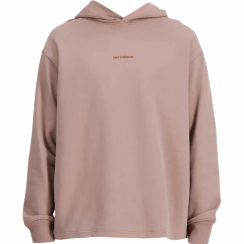 New Balance mens athletics linear fleece top in mushroom