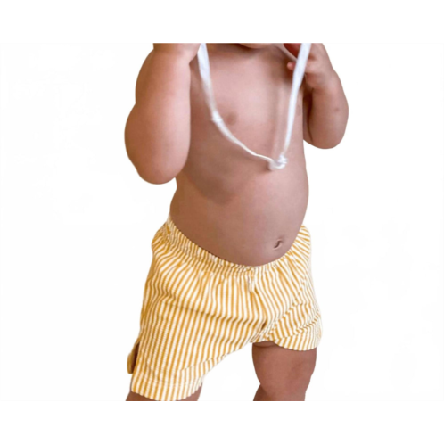 Montce boys mini swim trunk in canary stripe