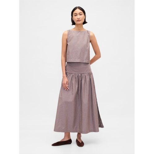 Gap Poplin Drop-Waist Maxi Skirt