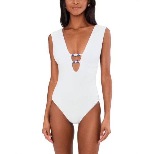 Womens BECCA Modern Edge Rib Mira Pleated V-Wire One-Piece