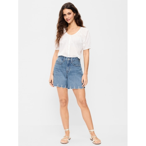 OldNavy High-Waisted Baggy Jean Shorts -- 5-inch inseam
