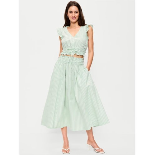 OldNavy Smocked-Waist Midi Skirt