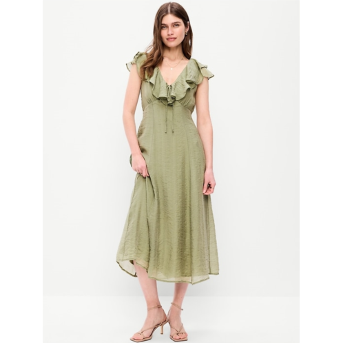OldNavy Ruffle-Sleeve Fit & Flare Midi Dress