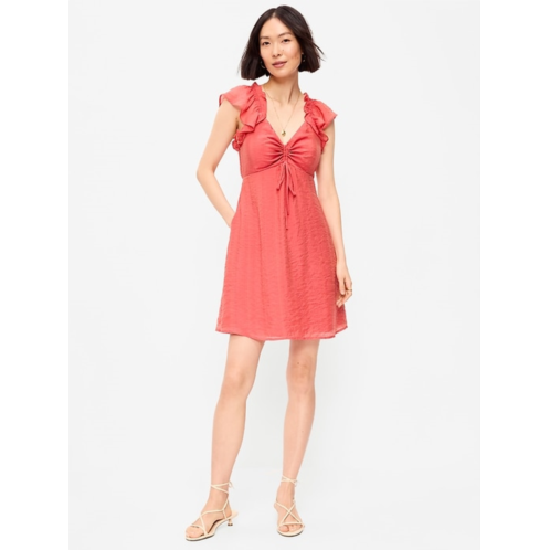 OldNavy Flutter-Sleeve Fit & Flare Mini Dress