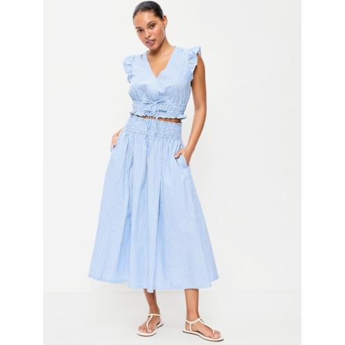 OldNavy Smocked-Waist Midi Skirt