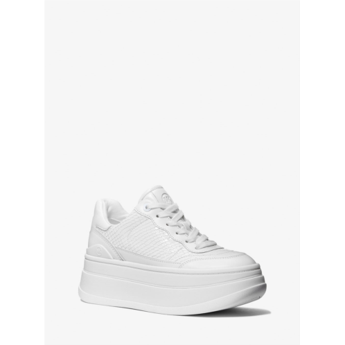 Michael Kors hayes snake embossed platform sneaker