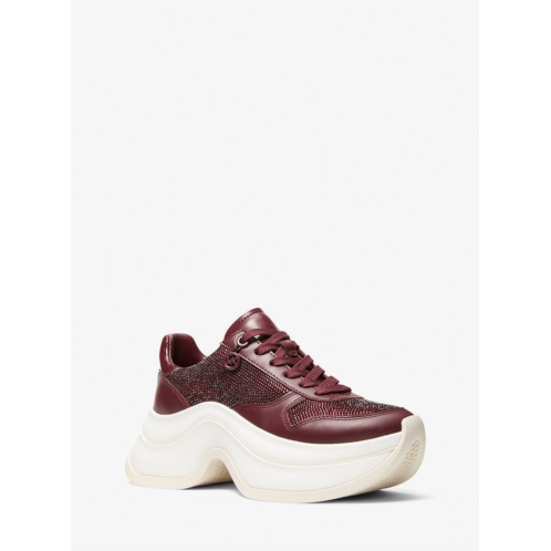 Michael Kors arla embellished leather trainer