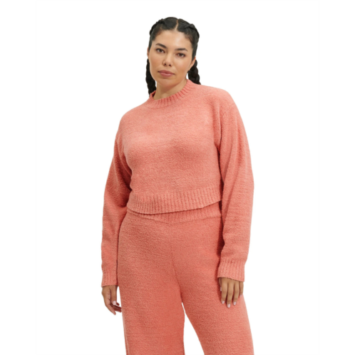 UGG womens heddie cropped sweater desert coral knitted mock neck gbo92