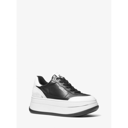Michael Kors hayes two-tone leather platform sneaker