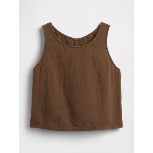 Gap Cotton Gauze Racer Shell Tank Top
