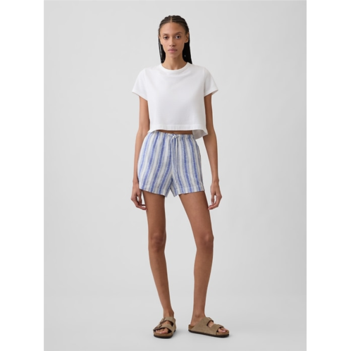 Gap 4 High Rise Pull-On Linen-Blend Shorts