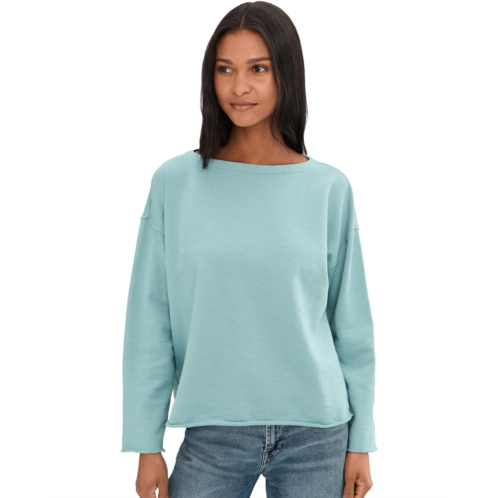 Eileen Fisher Garment Dyed Terry Bateau Neck Boxy Top