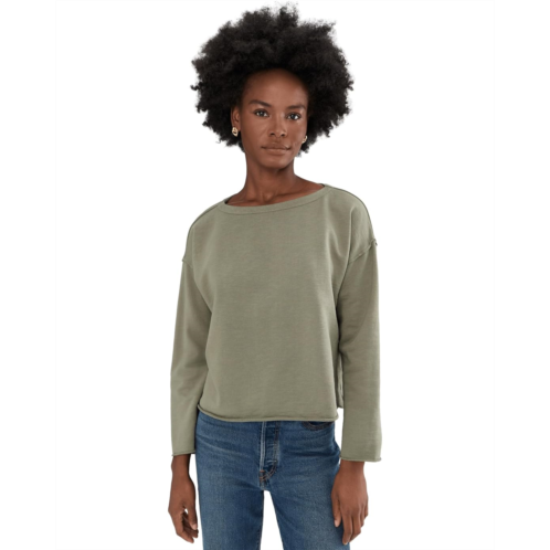 Eileen Fisher Petite Garment Dyed Terry Bateau Neck Boxy Top