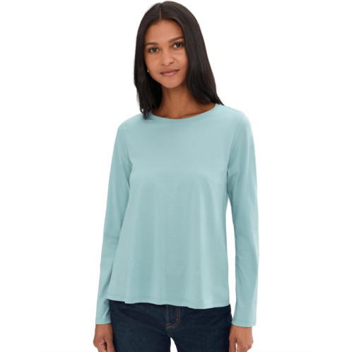 Eileen Fisher Organic Pima Cotton Jersey Round Neck Long Sleeve Tee