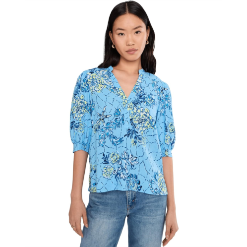 Womens Lilly Pulitzer Mialeigh Elbow Sleeve Linen Top