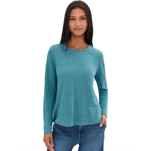 Eileen Fisher Organic Linen Jersey Crew Neck Long Sleeve Tee