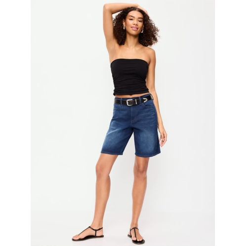 OldNavy High-Waisted Wow Bermuda Jean Shorts -- 9-inch inseam