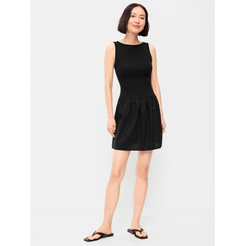OldNavy Mixed Media Drop-Waist Mini Dress