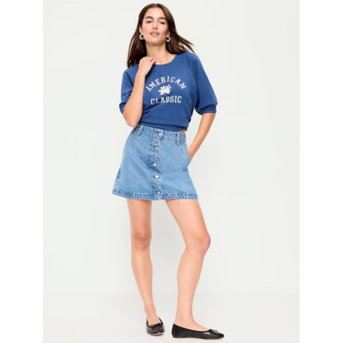 OldNavy Scalloped-Edge Button-Down Mini Skirt