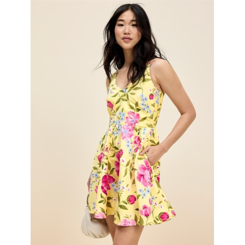 The Occasion by Old Navy Fit & Flare V-Neck Taffeta Mini Dress