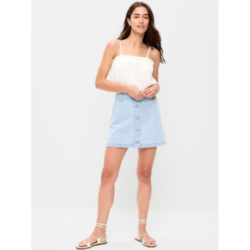 OldNavy Scalloped-Edge Button-Down Mini Skirt