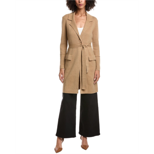 Forte Cashmere wool & cashmere-blend double knit cardigan