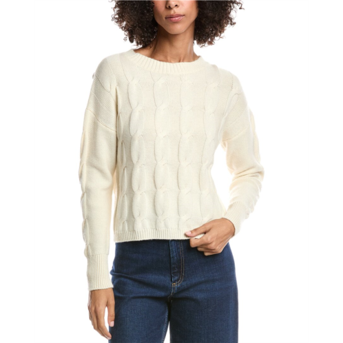 Forte Cashmere crop cable wool & cashmere-blend sweater