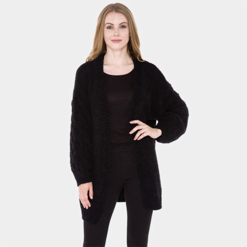 TRUEDAMES soft knit twisted sleeve detail cardigan