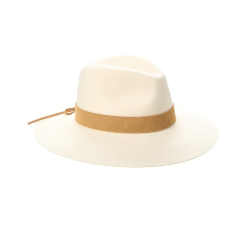 Bruno Magli wide brim leather-trim wool fedora