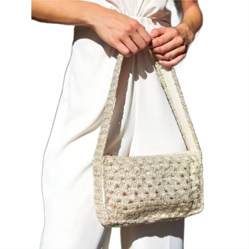 Shiraleah luna crochet shoulder bag in natural