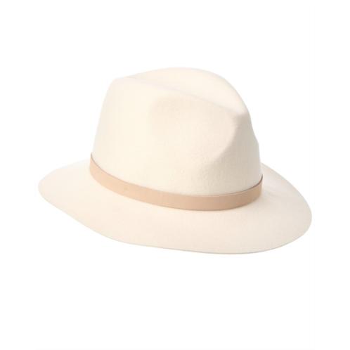 Bruno Magli leather band wool fedora