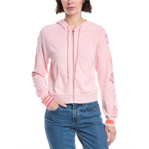 WISPR floral embroidery silk-blend hoodie