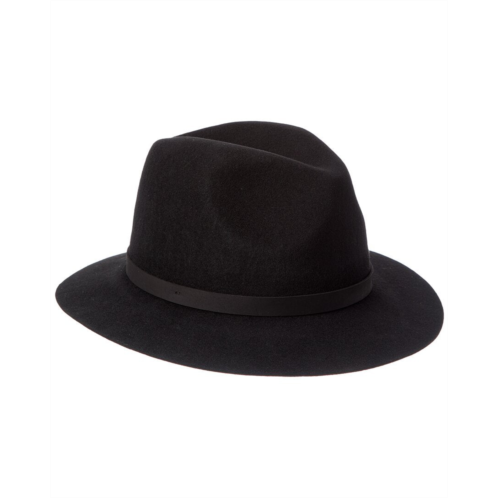 Bruno Magli leather band wool fedora