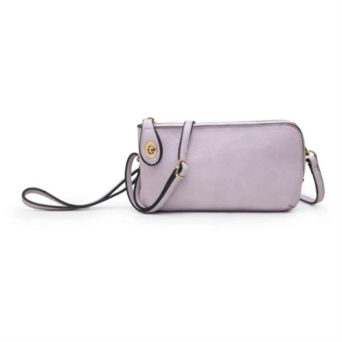 Jen & Co. womens crossbody wristlet bag in lavender purple