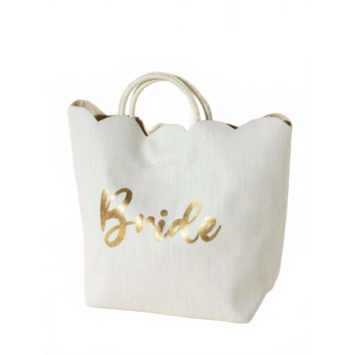 Shiraleah bride scalloped tote in white