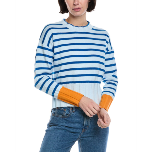 Brodie Cashmere contrast stripe cashmere-blend sweater