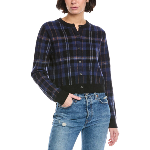 Vince intarsia plaid cardigan