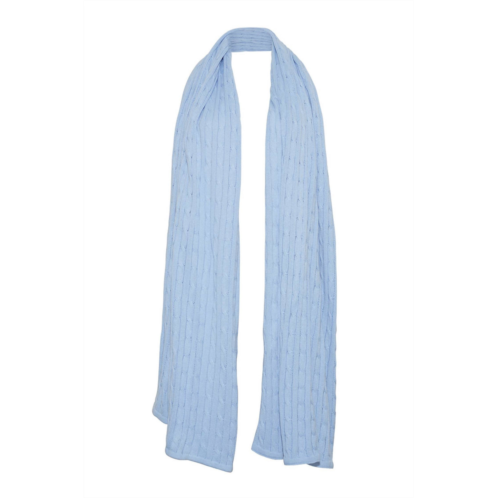 Burgess Sweaters womens cable wrap in blue flax