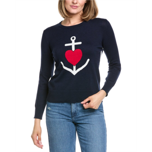 Hannah Rose anchor heart side panel cashmere-blend sweater