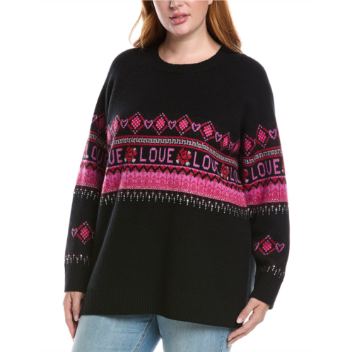 Johnny Was plus the fairisle wool & cashmere-blend pullover