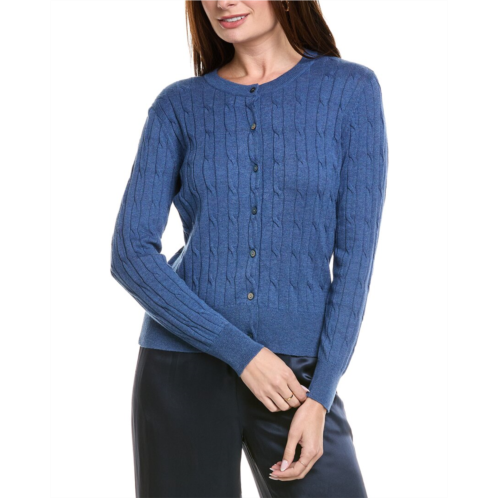 Hannah Rose classic cable full button cashmere-blend cardigan
