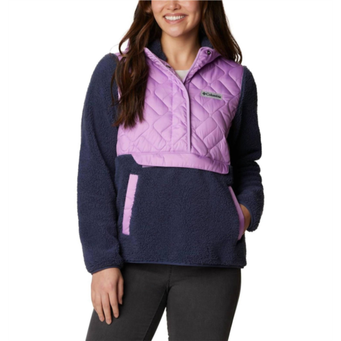 Columbia street view fleece hooded pullover in purple