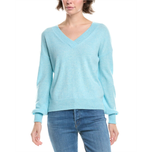Forte Cashmere gathered sleeve v-neck Cashmere sweater