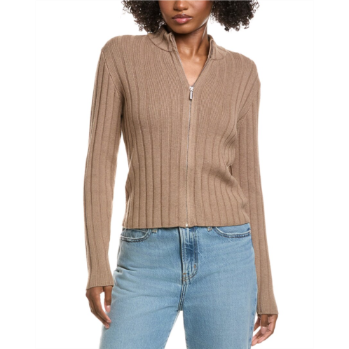 Hannah Rose full zip ribbed cashmere-blend cardigan