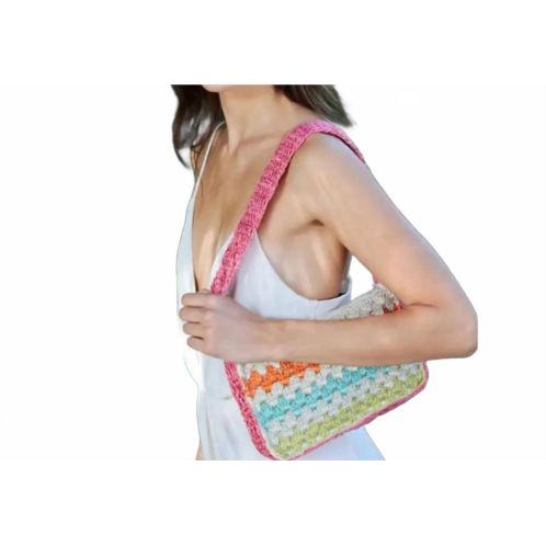 Shiraleah luna crochet shoulder bag in multi