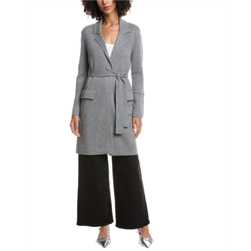 Forte Cashmere wool & cashmere-blend double knit cardigan